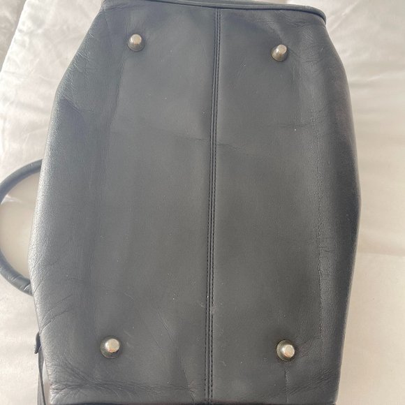 Large Vintage Black Leather HCL Handcrafted Leather Satchel Bag - Picture 11 of 12